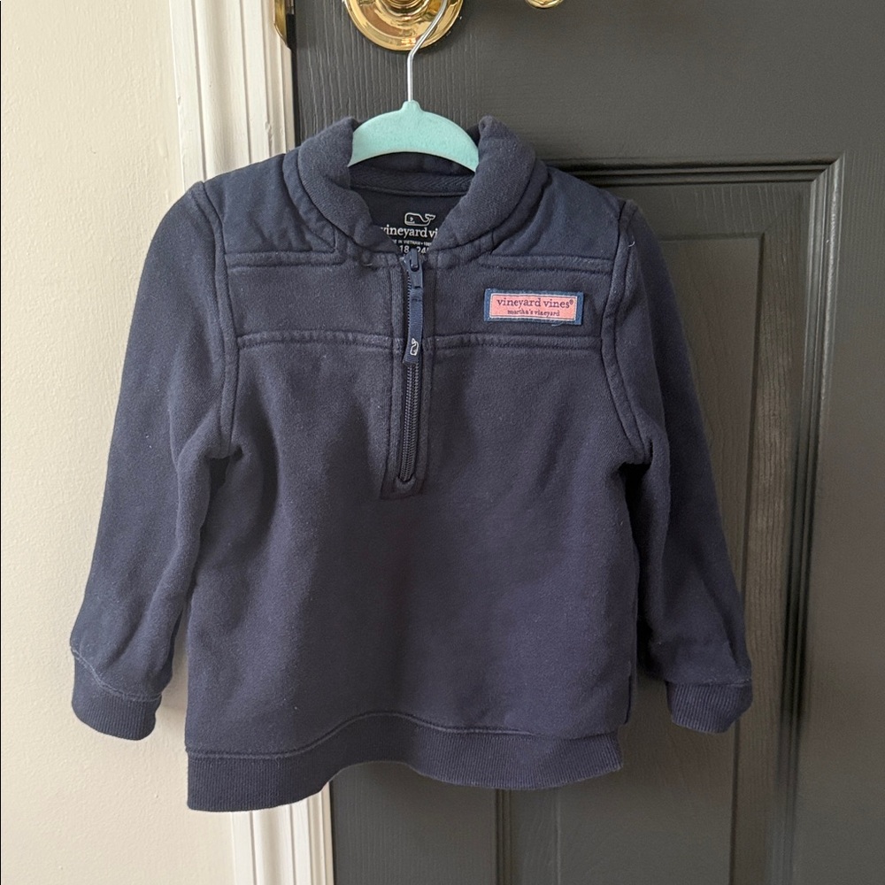 Vineyard Vines Kids Navy Half-Zip Sweatshirt